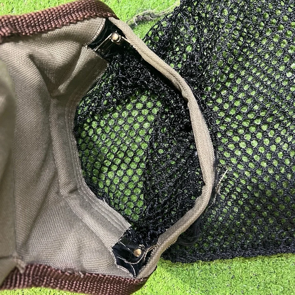 Vintage Canvas‎ Ammo Pouch Clip On Mesh Game Hunting Skeet  Outdoor Metal Clasp